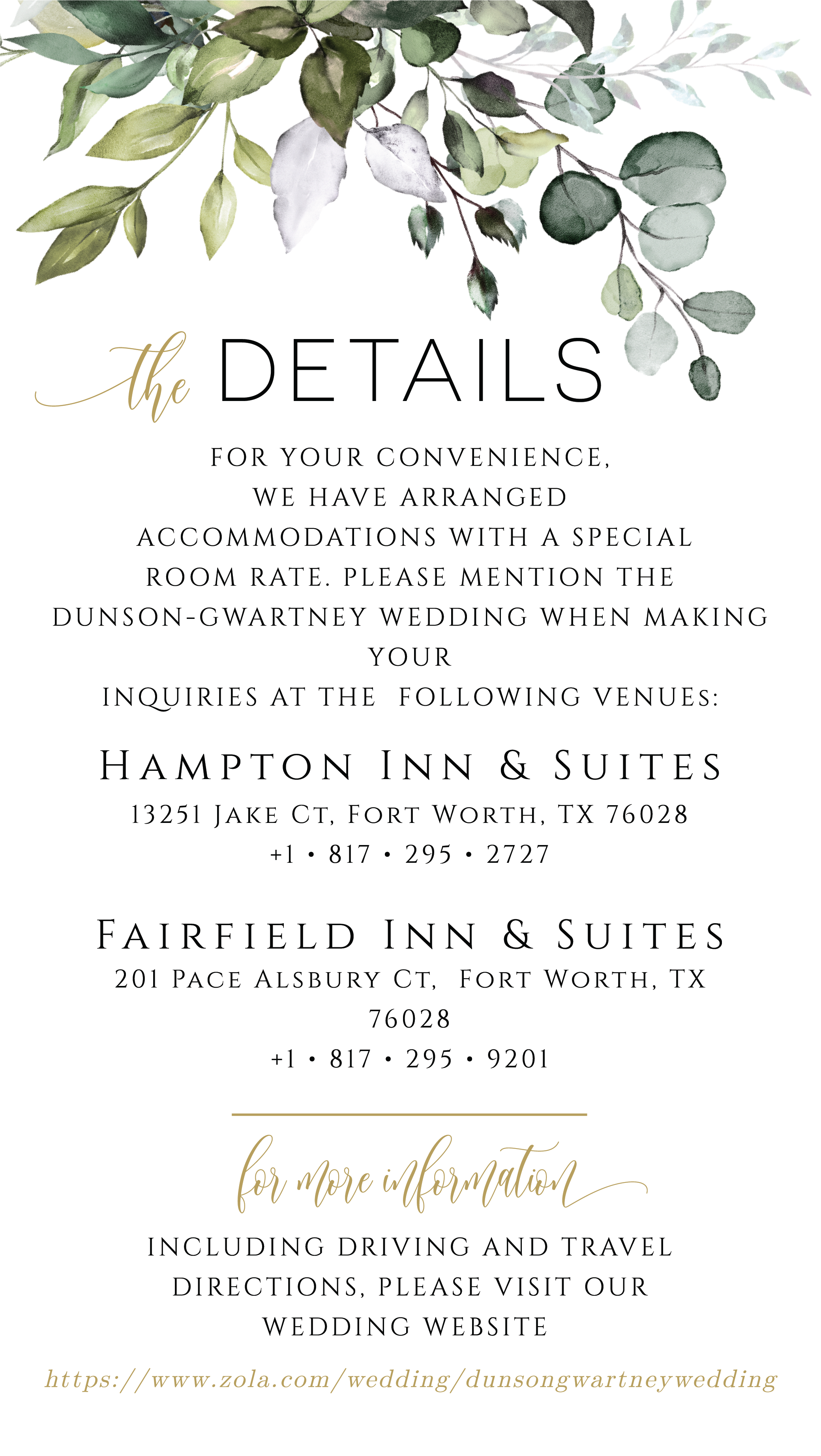 Page one of Kaitlyn and Joel wedding invitation